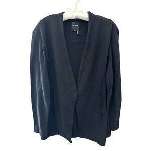 NIC+ZOE | Black Onyx Open Front Knit Cardigan Jacket NWT Minimalist | XXL